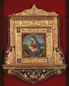 Virgin and Child, også kalt Madonna Conestabile (med ramme), ca. 1502-4, (olje på tre)